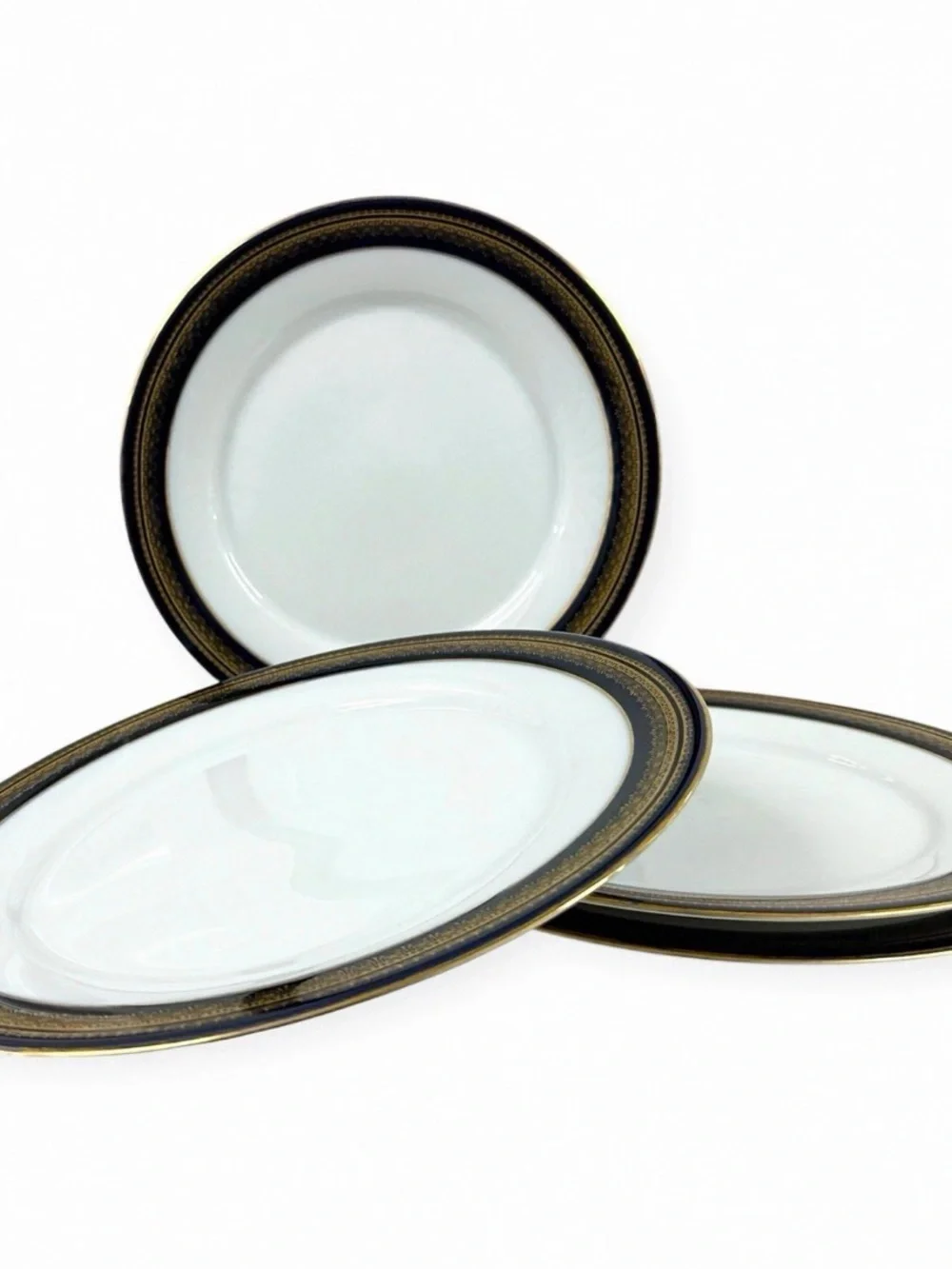 Noritake Legacy Vienna 2796 Set of 4 Dinner Plates 10.5” Blue 24K Gold Trim Vtg
